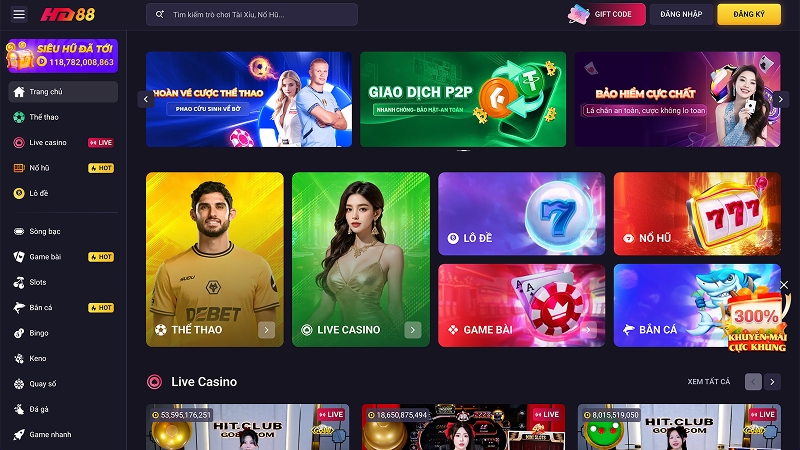 HD88 bet có nhiều game cá cược thể thao đa dạng